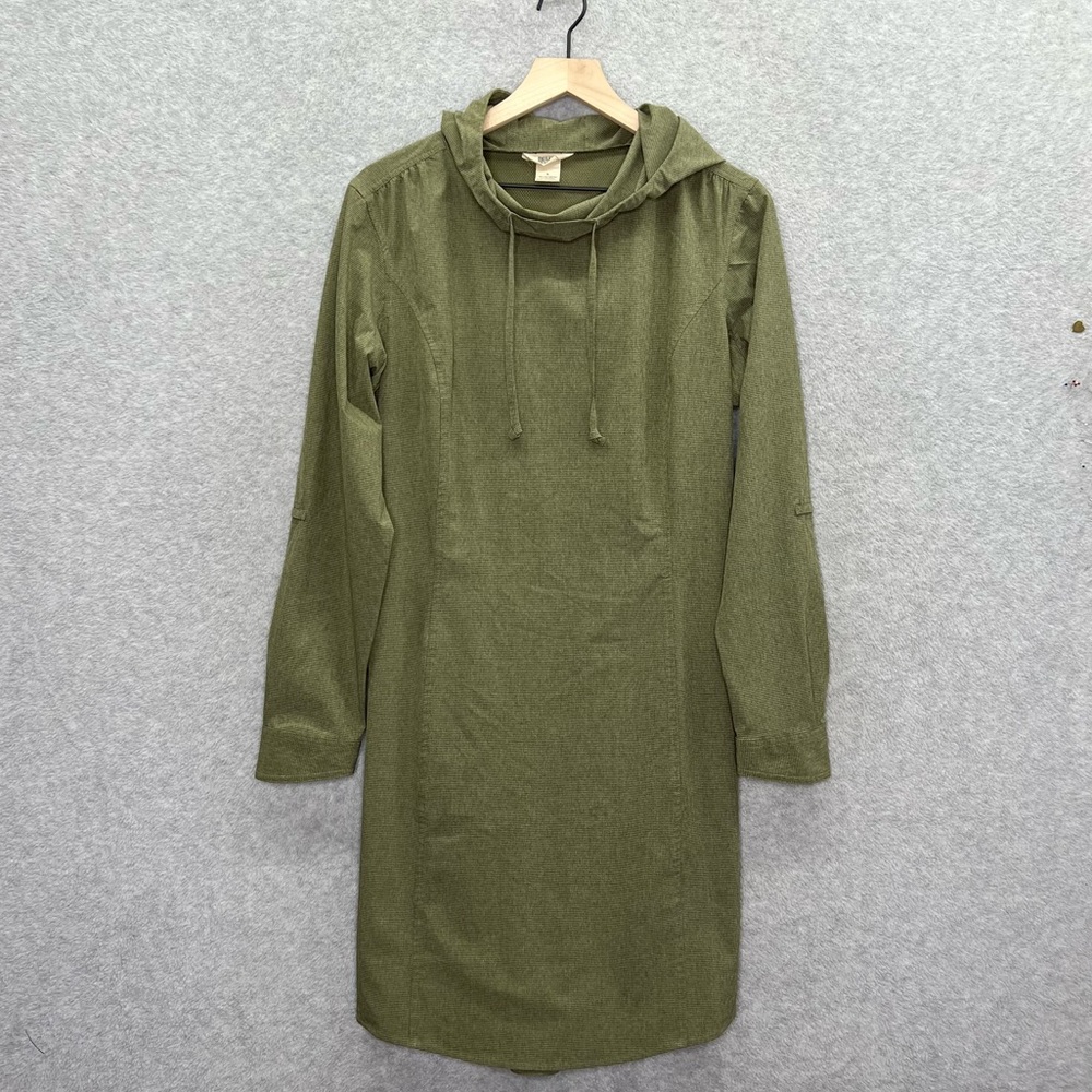Duluth Trading Co Dress Womens Large Green Sun Protection UPF 50 Hooded